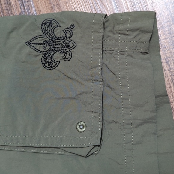 BSA Boy Scouts of America Cargo Shorts Adult Small Olive Green Supplex Nylon - Picture 2 of 8